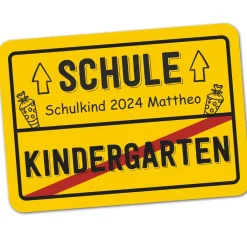 Ortsschild zur Einschulung mit Ihrem Wunschtext - 70 x 50 cm