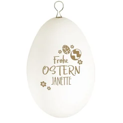 Osterei "Frohe Ostern" mit persönlicher Namensgravur