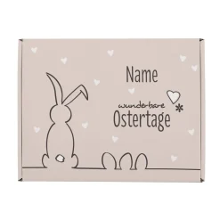 Osterhase mit Ostereiern - Geschenkverpackung mit Wunschnamen