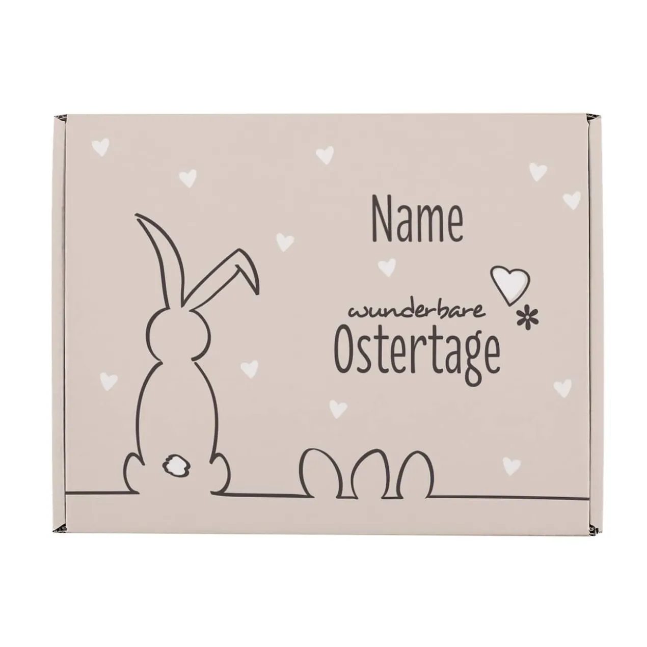 Osterhase mit Ostereiern - Geschenkverpackung mit Wunschnamen