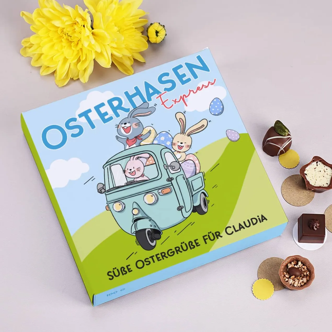 Osterhasen Express - Lindt Pralinen zu Ostern in personalisierter Verpackung