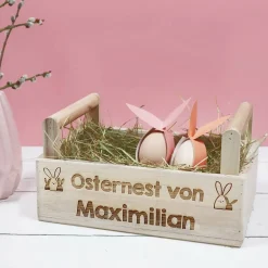 Osterkorb mit Gravur für ihre Ostergeschenke