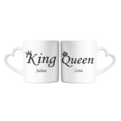 Paartassen - King & Queen - mit Ihren Namen