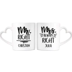 Paartassen zum Valentinstag - Mr Right und Mrs always Right