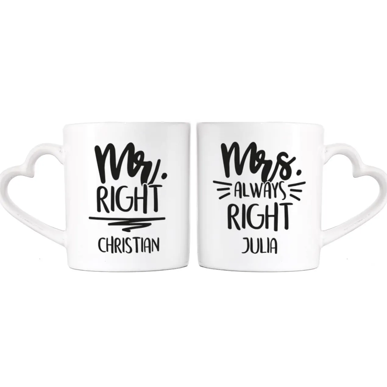 Paartassen zum Valentinstag - Mr Right und Mrs always Right