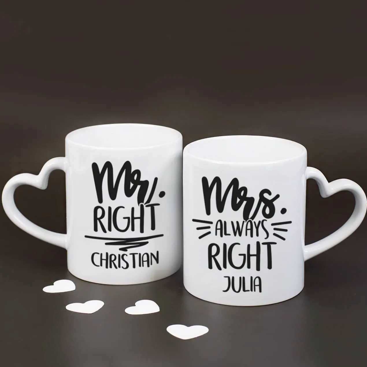 Paartassen zum Valentinstag - Mr Right und Mrs always Right