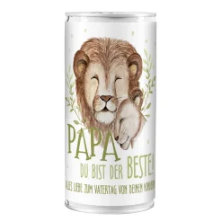 Papa du bist der Beste! - 1 Liter Bierdose mit Löwenmotiv und Wunschtext