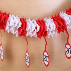 Papiergirlande Verkehrsschild 20