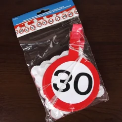 Papiergirlande - Verkehrsschild 30