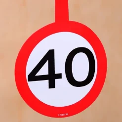 Papiergirlande Verkehrsschild 40