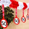 Papiergirlande Verkehrsschild zum 50. Geburtstag