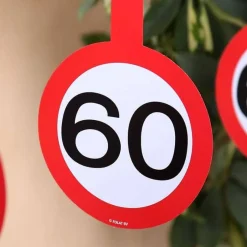 Papiergirlande Verkehrsschild 60