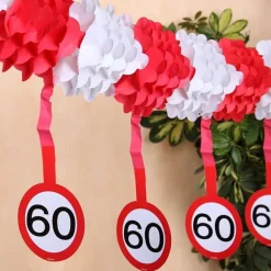 Papiergirlande Verkehrsschild 60