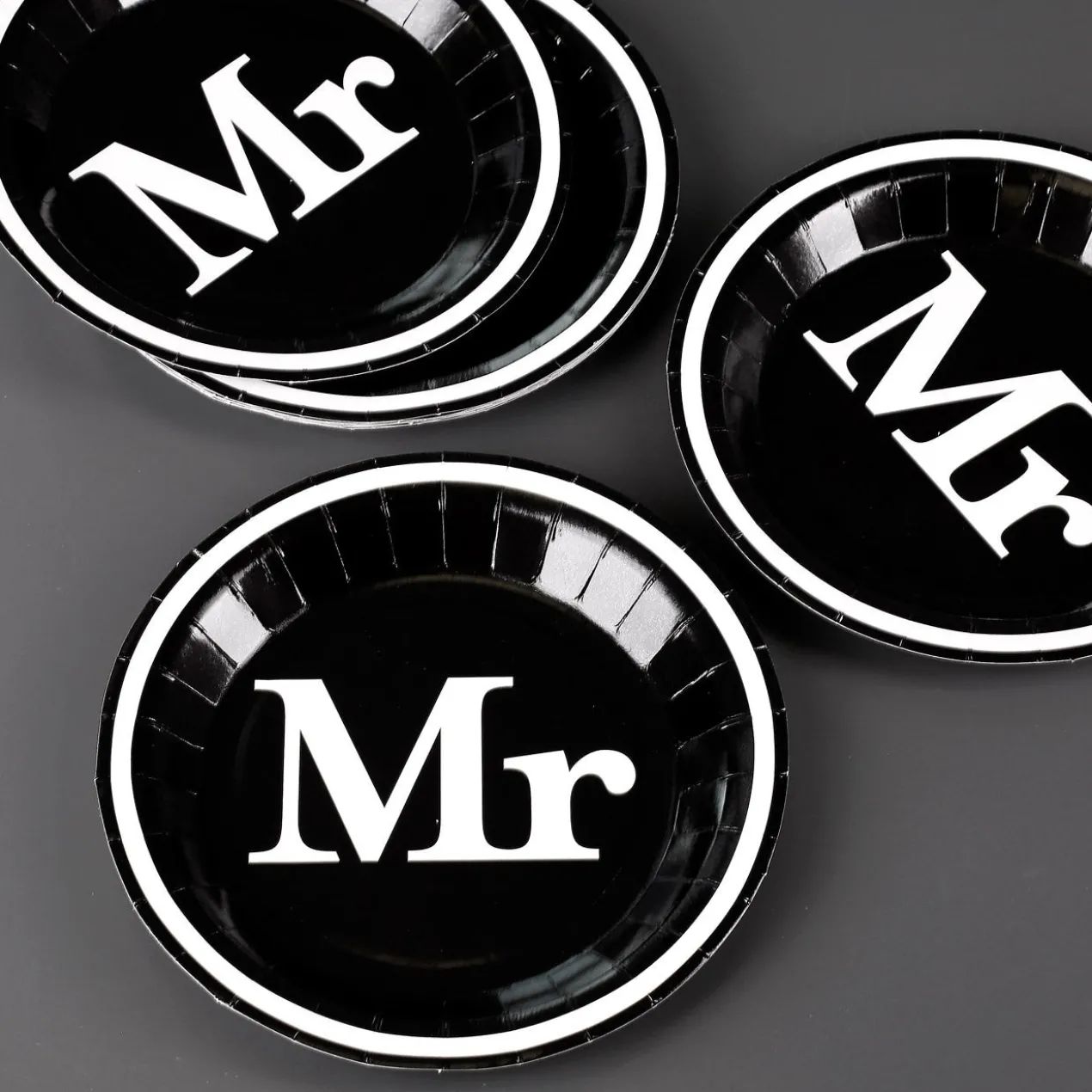 10 Pappteller Mr zur Hochzeit