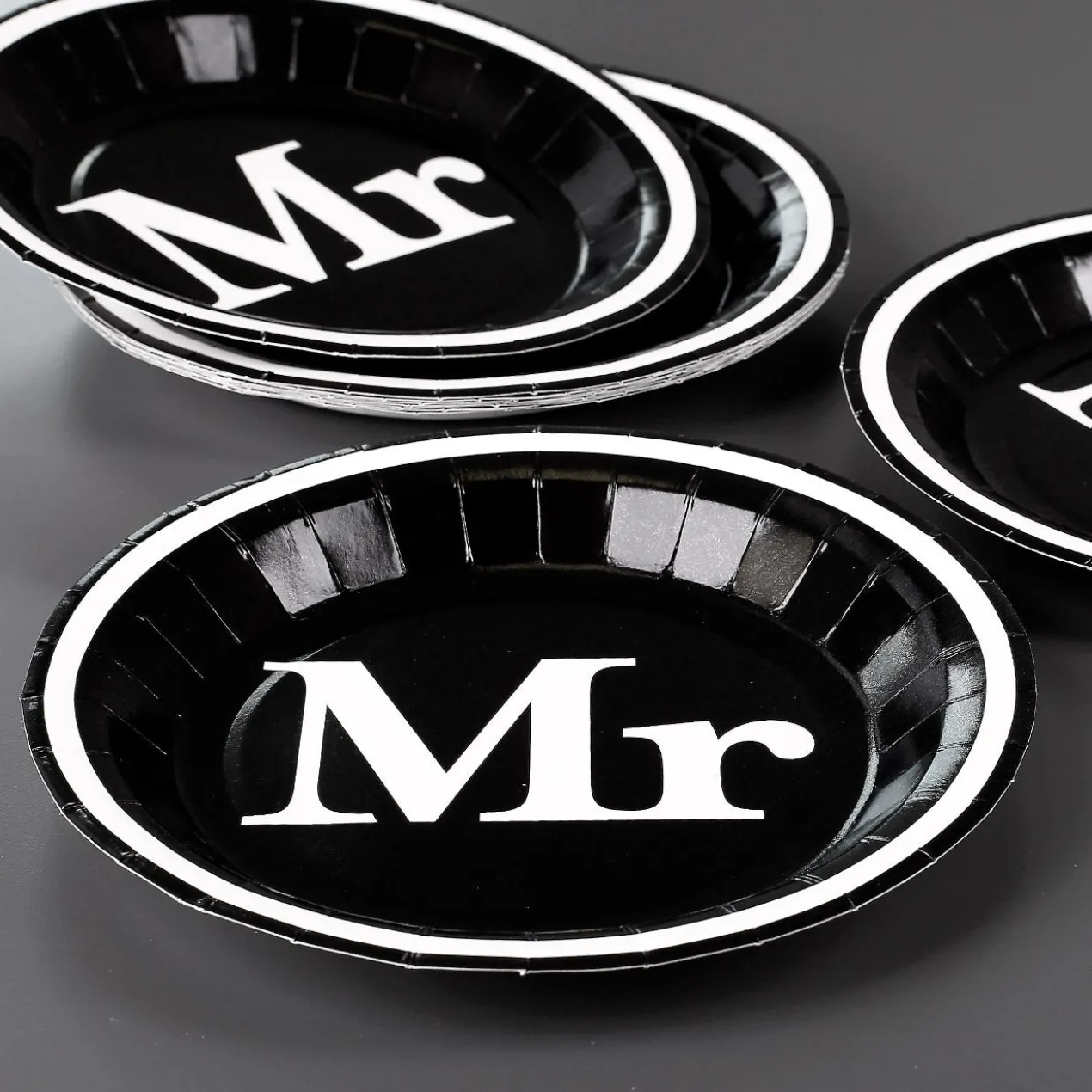 10 Pappteller Mr zur Hochzeit