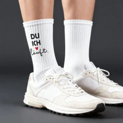 Partner-Socken 'Du Ich läuft.' – Tennissocken als kleine Liebeserklärung zum Valentinstag für Paare