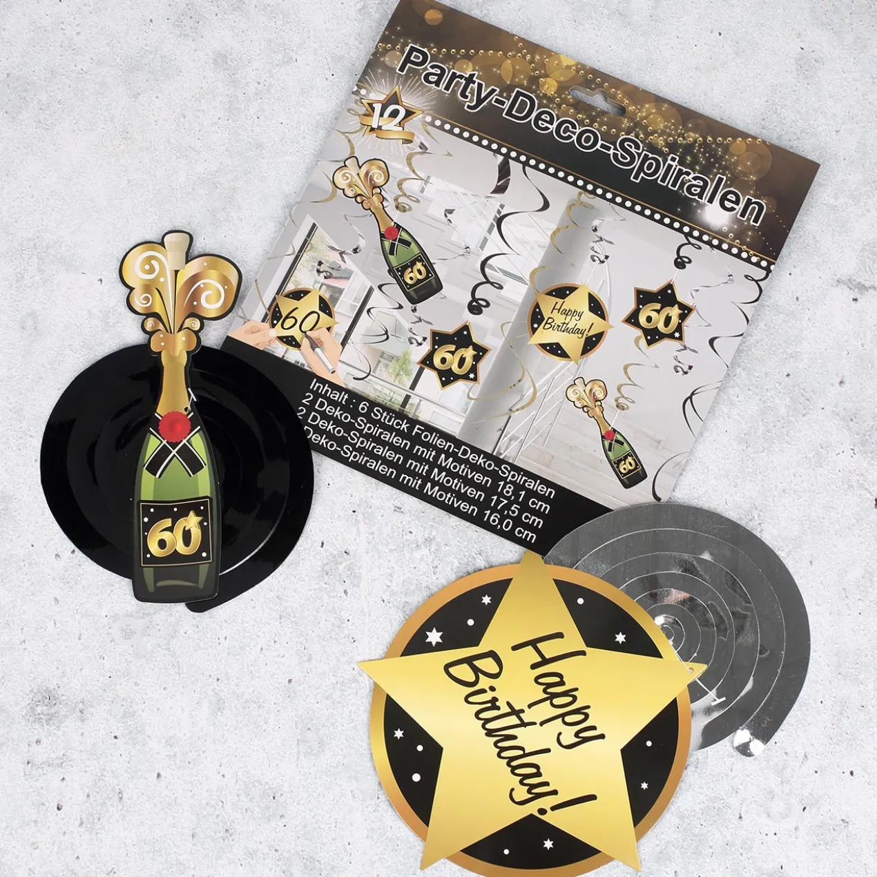 Party-Deko-Spiralen zum 60. Geburtstag - Star