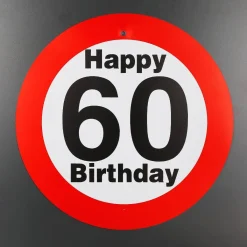 Partyschild mit Saugnapf zum 60. Geburtstag