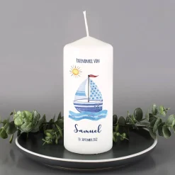 Patenkerze Segelschiff Blau