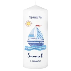 Patenkerze Segelschiff Blau