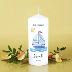Patenkerze Segelschiff Blau