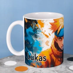 Persönliche Anime-Tasse mit Lieblingsfigur und Wunschname