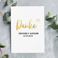 Persönliche Dankeskarte zur Hochzeit mit Fotos