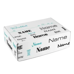Persönliche Geschenkverpackung mit Wunschtext und Name - schwarz