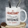 Persönliche Kaffeetasse zum Ruhestand