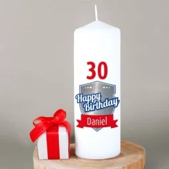 Persönliche Kerze zum Geburtstag mit Name und Alter