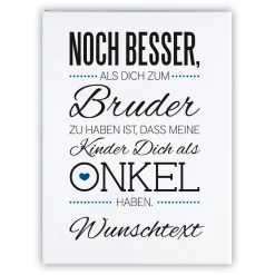 Persönliche Leinwand 30 x 40 cm für den Onkel mit tollem Spruch und Ihrer Widmung