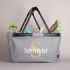 Persönlicher Einkaufskorb mit Initial und Wunschtext bedruckt - klappbar