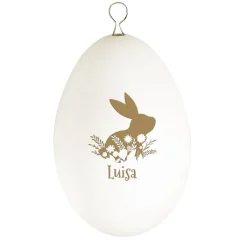 Persönlicher Osterschmuck - Schwanenei mit Osterhase und Name graviert