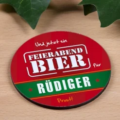Persönlicher Untersetzer für das Feierabendbier