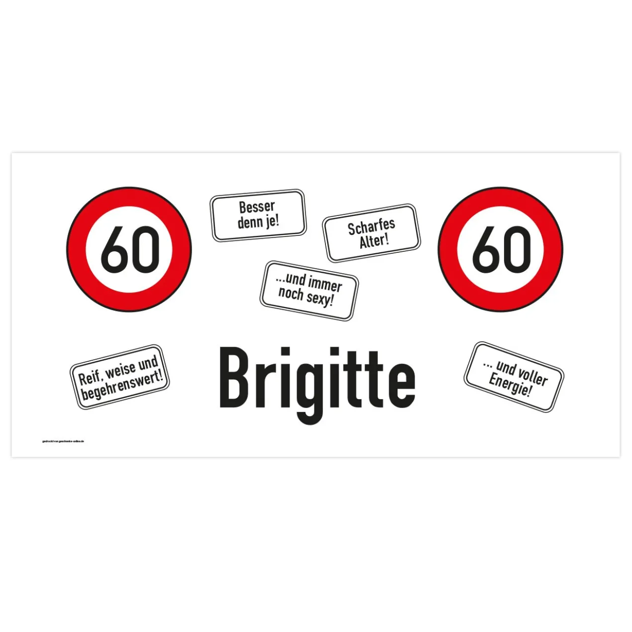 Persönliches Geburtstags-Banner - Achtung 60