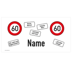 Persönliches Geburtstags-Banner - Achtung 60
