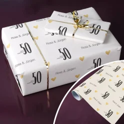 Persönliches Geschenkpapier - 50 Jahre zusammen