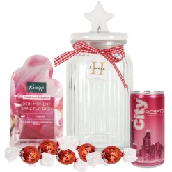 Persönliches Geschenkset für Frauen in hübscher Glasdose