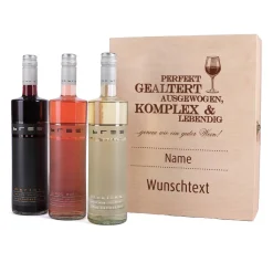 Persönliches Geschenkset für Weinkenner in edler Holzbox