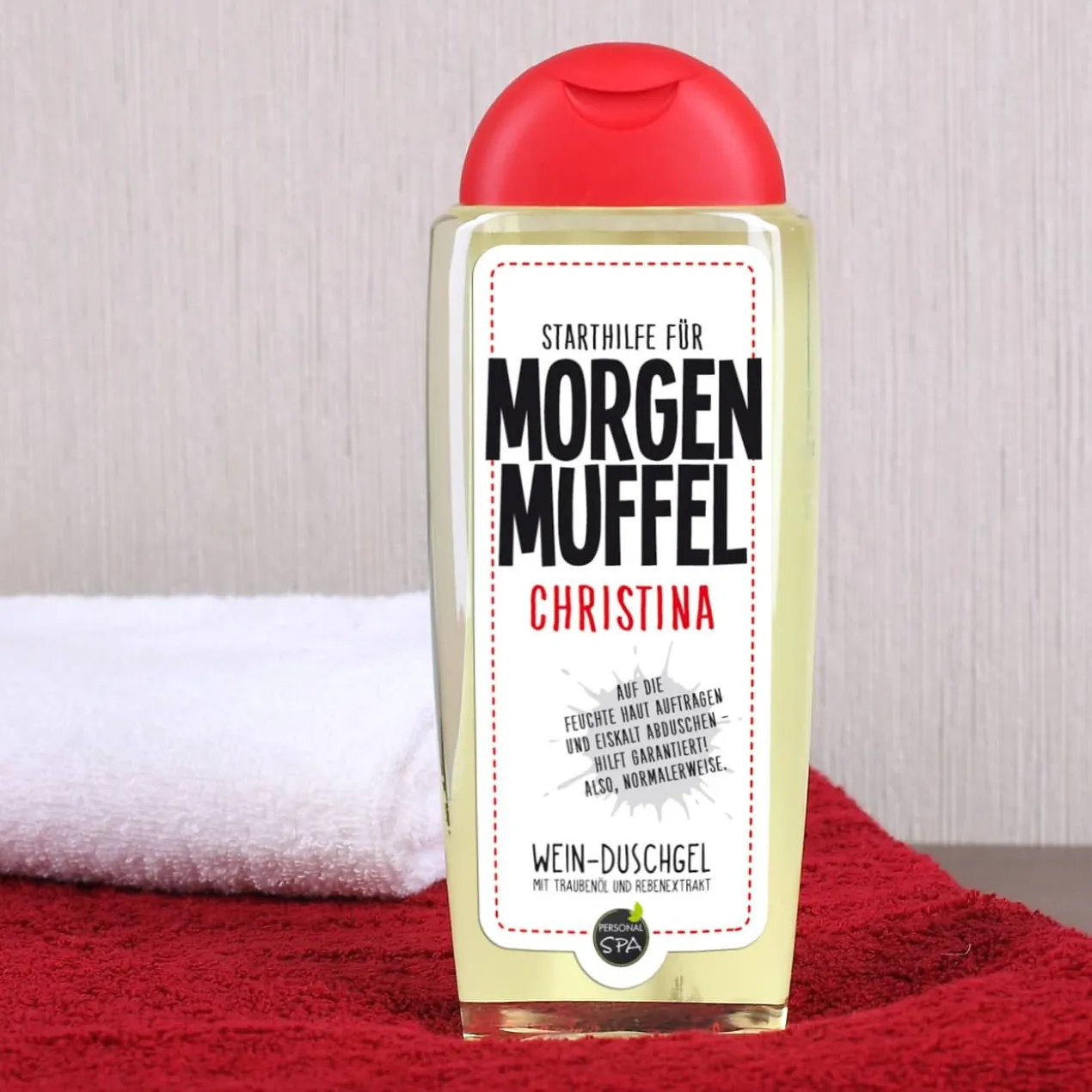Persönliches Morgenmuffel Duschgel - die Starthilfe in den Tag