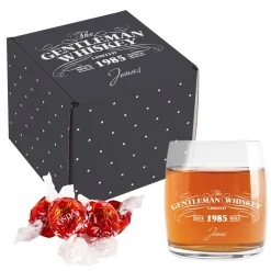 Persönliches Whiskyglas Geschenkset - Gentleman Whisky