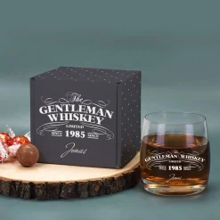 Persönliches Whiskyglas Geschenkset - Gentleman Whisky