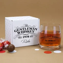 Persönliches Whiskyglas Geschenkset - Gentleman Whisky
