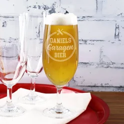 Persönlich gravierte Pilstulpe für das Feierabendbier oder andere Gelegenheiten