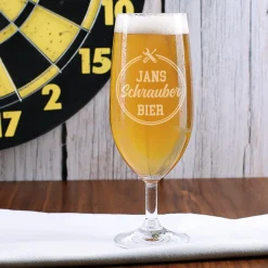 Persönlich gravierte Pilstulpe für das Feierabendbier oder andere Gelegenheiten