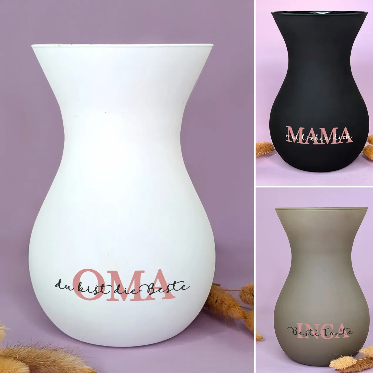 Personalisierbare Ritzenhoff Vase zum Muttertag mit Wunschtext | 3 Farben zur Auswahl