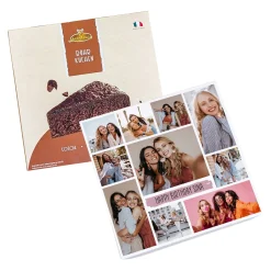 Personalisierbarer Kuchen mit 10 Fotos und Wunschtext | 3 Geschmacksrichtungen