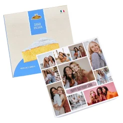 Personalisierbarer Kuchen mit 10 Fotos und Wunschtext | 3 Geschmacksrichtungen