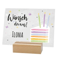 Personalisierbares Acrylschild zum Geburtstag | Perfekt als Geldgeschenk | Tortenmotiv