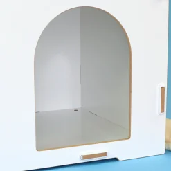 Personalisierbares clipfritz Katzenhaus aus Holz mit Fenster & Kissen | Geschenk für Katzen